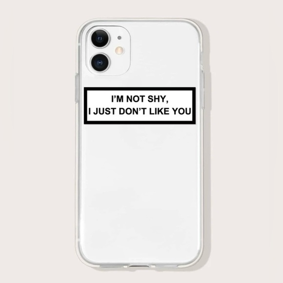 NWT iPhone 13ProMax Snarky Humor Clear Rubber Case w/Black Writing - Picture 1 of 3